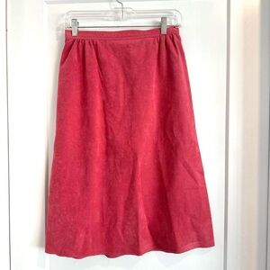 Vintage Pink Suede‎ A-Line Skirt 90s Minimalist 26 Waist